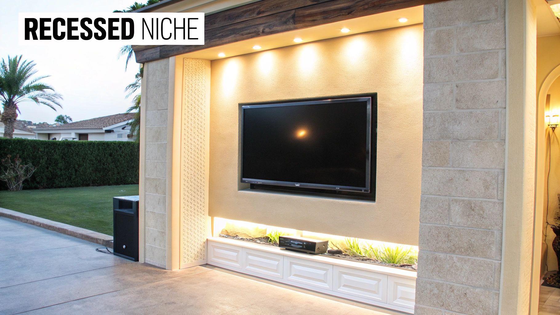 Recessed Wall Niche with Surround Sound Integration