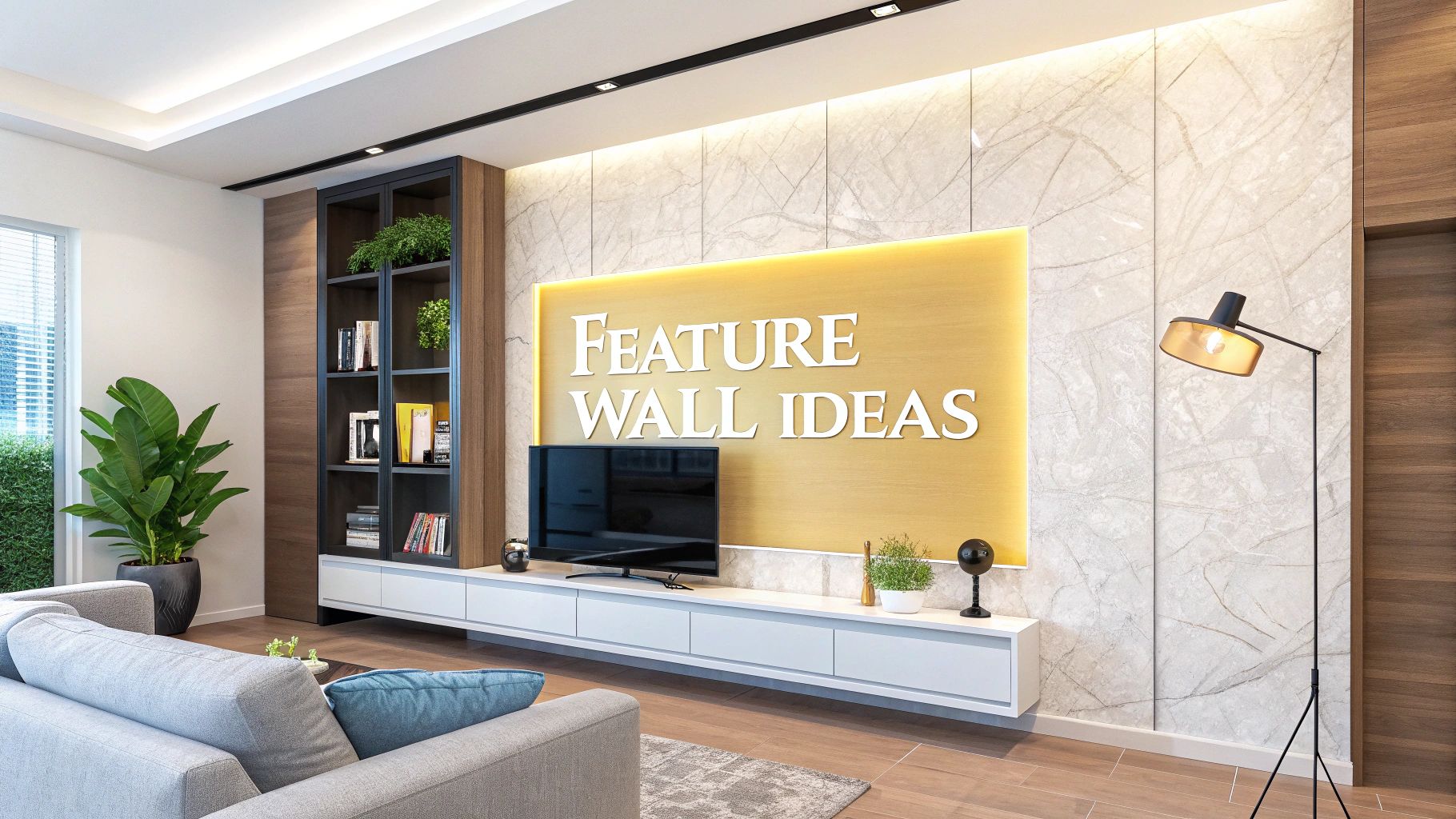 Stunning Feature Wall With TV Console Design Ideas