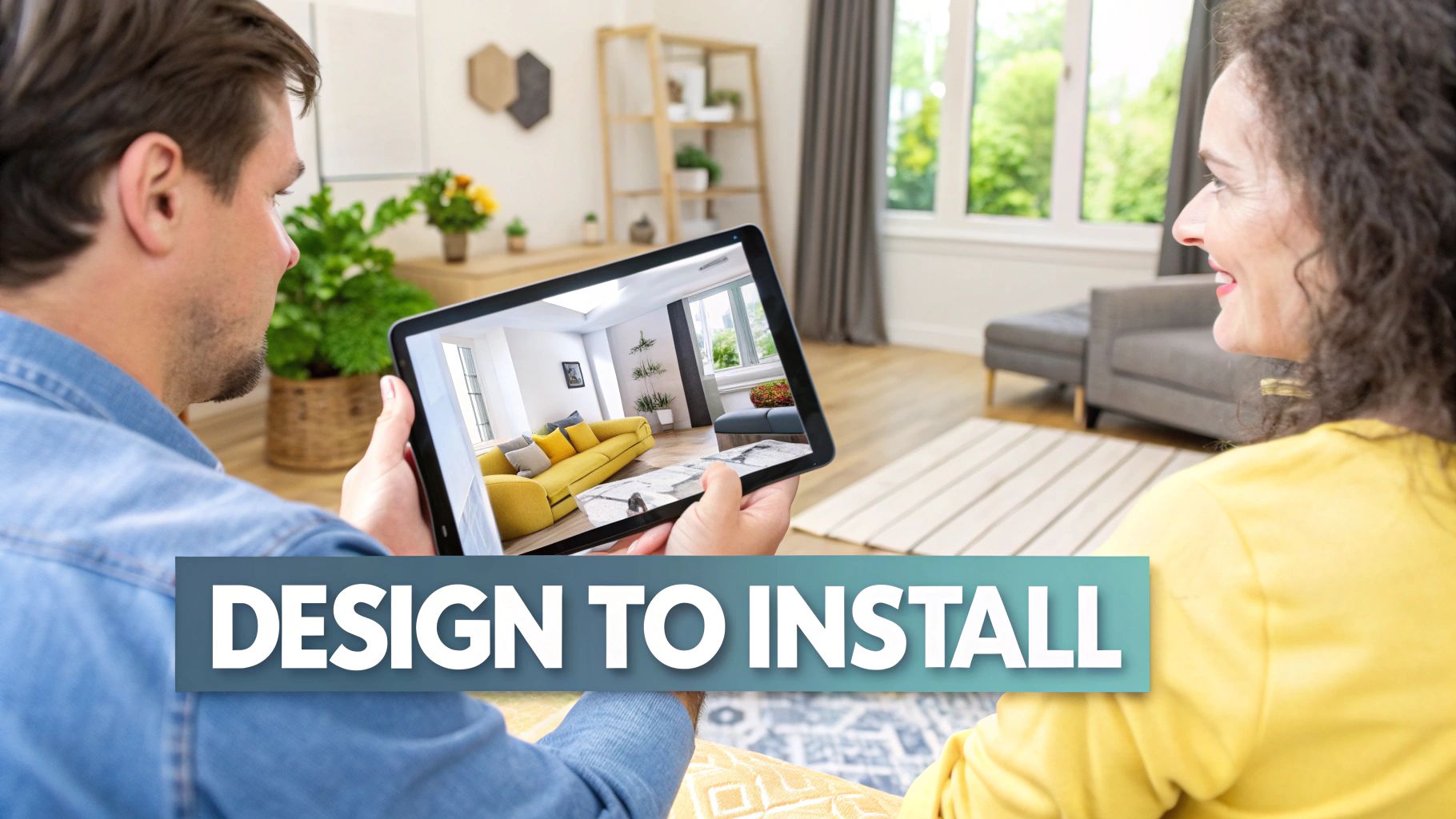 A 3D design visualisation of a customised wardrobe on a computer screen, showing the transition from idea to digital plan.