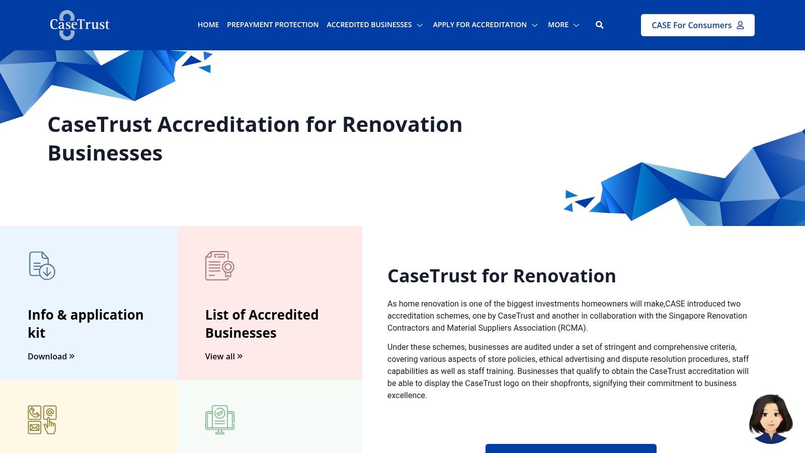 CaseTrust (Consumers Association of Singapore) – Accredited Renovation Businesses
