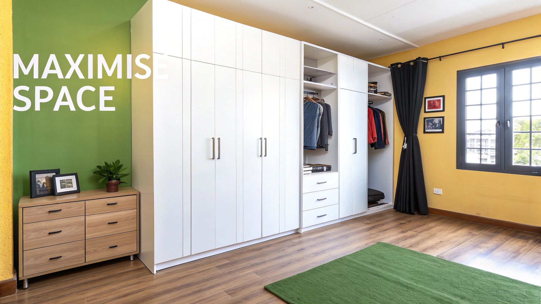 A sleek, full-height storage cabinet in a modern Singaporean apartment.